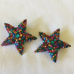 Richard Kerr Vintage Mulit-Colored Star Earrings